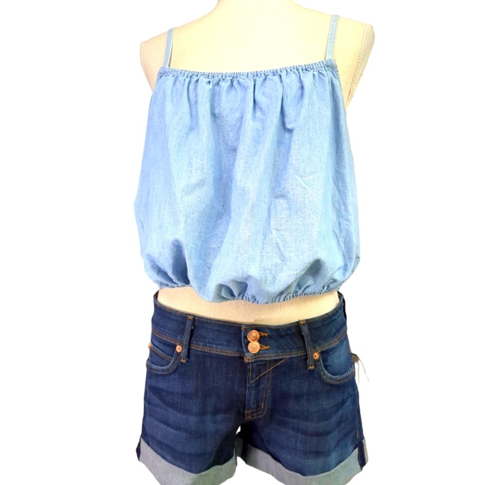 Madewell Chambray Meridian Bubble top in Vineshire Wash sz XL